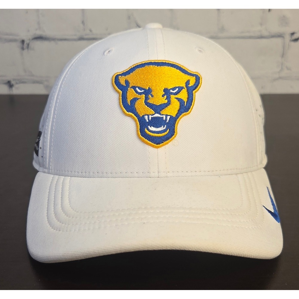 Nike Pitt Panthers On Field Dri-FIT White Flex Fit Hat M/L University Pittsburgh